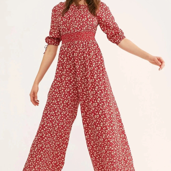 Free People Pants - NWT Free People Stella red jumpsuit by Saint Helena size S